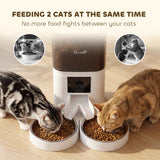 PawHut Automatic Cat Feeder for 2 Cats with HD Camera,2.4G & 5G WiFi Pet Food Dispenser 6L APP Control