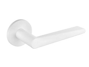 Tupai Exclusivo 5S Line Torrao Lever Door Handle on 5mm Slimline Round Rose - White - Set