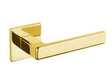 Tupai Exclusivo 5S Line Portel Lever Door Handle on 5mm Slimline Square Rose - Raw Brass - Set