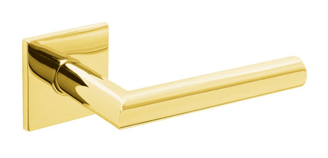 Tupai Exclusivo 5S Line Covela Lever Door Handle on 5mm Slimline Square Rose - Raw Brass - Set