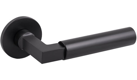 Tupai Exclusivo 5S Line Covas Lever Door Handle on 5mm Slimline Round Rose - Pearl Black - Set