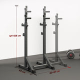 SPORTNOW Heavy Duty Barbell Squat Rack, Adjustable and Multifunctional Weight Power Stand, for Home, Gym - Black