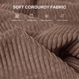 HOMCOM Modern 3 Seater Sofa with Spring Cushion, 212 cm Fabric Jumbo Cord Sofa Couch with 2 Scatter Cushions, Upholstered Corduroy Settee for Living Room, Bedroom, Home Office, Coffee