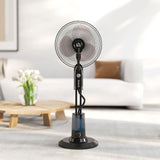 HOMCOM Pedestal Fan with Water Mist Spray, Spray Misting Fan with 70 Oscillation, Tilt Head, 3 Speeds, 3 Modes, Adjustable Mist, 3.2L Water Tank, for Home, 120 cm