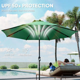 Outsunny 3 m Replacement Parasol Canopy with Top Vent, UPF 50+ Garden Parasol Replacement Canopy, 8 Rib Parasol Cover Replacement Fits Various Frames, Green