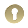 Tupai Exclusivo 5S Line Euro Escutcheons on 5mm Slimline Round Rose - Polished Brass - Pair