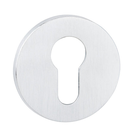 Tupai Exclusivo 5S Line Euro Escutcheons on 5mm Slimline Round Rose - White - Pair