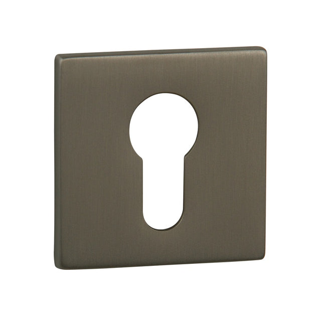 Tupai Exclusivo 5S Line Euro Escutcheons on 5mm Slimline Square Rose - Titanium - Pair