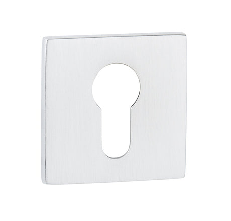 Tupai Exclusivo 5S Line Euro Escutcheons on 5mm Slimline Square Rose - White - Pair