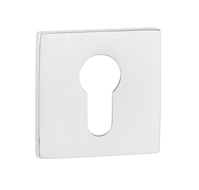 Tupai Exclusivo 5S Line Euro Escutcheons on 5mm Slimline Square Rose - White - Pair