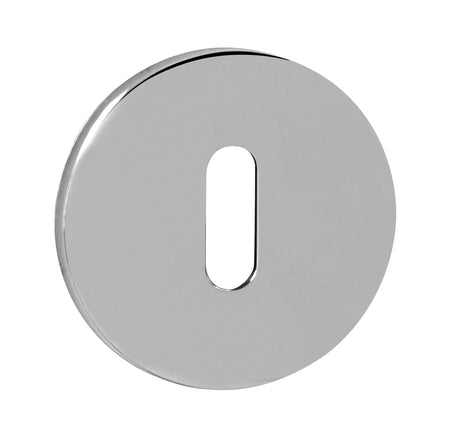 Tupai Exclusivo 5S Line Key Escutcheons on 5mm Slimline Round Rose - Bright Polished Chrome - Pair