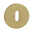 Tupai Exclusivo 5S Line Key Escutcheons on 5mm Slimline Round Rose - Raw Brass - Pair