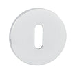 Tupai Exclusivo 5S Line Key Escutcheons on 5mm Slimline Round Rose - White - Pair