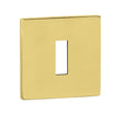 Tupai Exclusivo 5S Line Key Escutcheons on 5mm Slimline Square Rose - Polished Brass - Pair