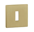 Tupai Exclusivo 5S Line Key Escutcheons on 5mm Slimline Square Rose - Raw Brass - Pair