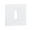 Tupai Exclusivo 5S Line Key Escutcheons on 5mm Slimline Square Rose - White - Pair