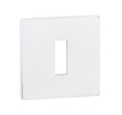 Tupai Exclusivo 5S Line Key Escutcheons on 5mm Slimline Square Rose - White - Pair