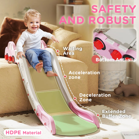 AIYAPLAY Kids Slide for Bed, Sofa, with Extended Length, Easy to assemble and Store, Pink