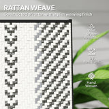 Outsunny Set of Two Rattan Reclining Garden Chairs - Grey