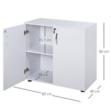 Vinsetto Two-Tier Locking Office Storage Cabinet - White