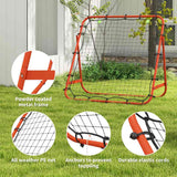 HOMCOM Adjustable Rebounder Net Kickback Target Goal for Teens Adults Training, Red