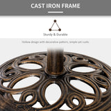 Outsunny 11.5 kg Cast Metal Round Patio Umbrella Base Stand, Umbrella Holder for Outdoor, Patio, Garden, Bronze Tone