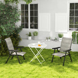 Outsunny Set of Two Folding Outdoor Chairs - Black/Grey