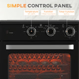 HOMCOM 20L 90-230 Mini Convection Oven, with Air Fry Function - Black