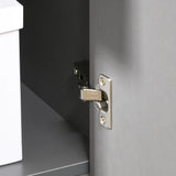 HOMCOM Computer Desk with Drawers, High Gloss Home Office Desk with Storage Cabinet, Study Workstation, 120 x 60cm, Grey