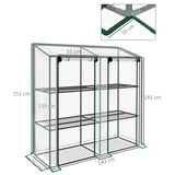 Outsunny 46 x 143cm Mini Lean-To Greenhouse, with Three Inner Shelves
