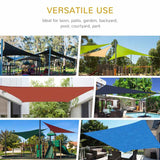 Outsunny 4x4m Triangle Sun Shade Sail, Outdoor UV Protection HDPE Canopy, Patio Deck Shelter with Steel Rings and Ropes, Grey