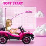 AIYAPLAY Volkswagen Licensed Kids Electric Car with Remote Control for Ages 3-6 Years, Pink