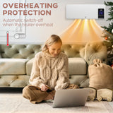 HOMCOM 2000W Wall-Mounted Heater, 18-45C Temperature, White