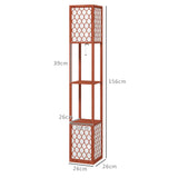 HOMCOM Duo Light Floor Shelves - Brown