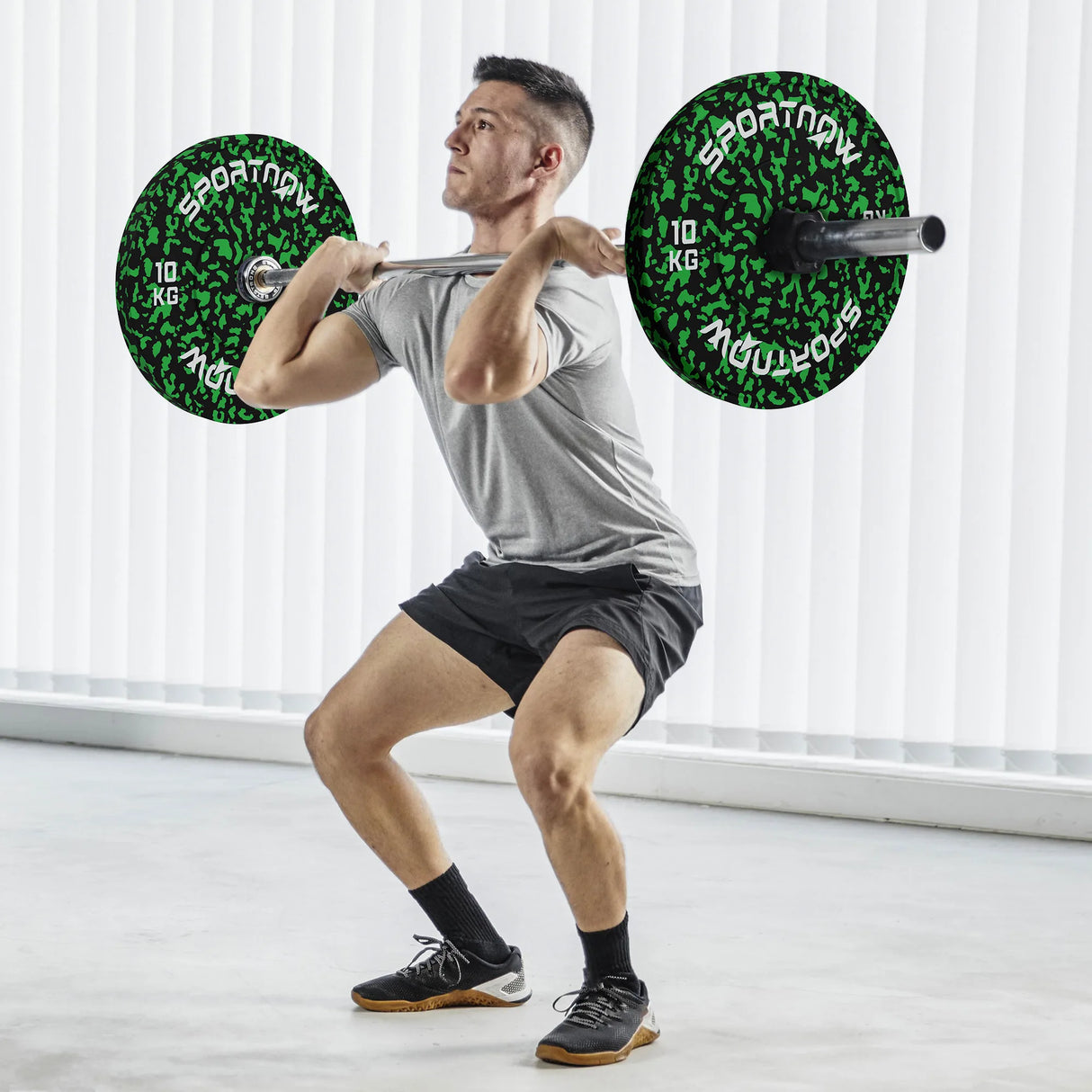 SPORTNOW Olympic Weight Plates with 5cm Holes, for Weight Lifting, 2 x 10kg