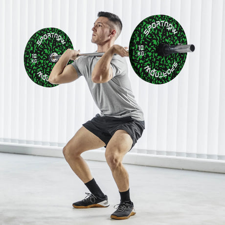 SPORTNOW Olympic Weight Plates with 5cm Holes, for Weight Lifting, 2 x 10kg