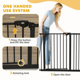 PawHut Adjustable Safety Gate w/ One Extensions, Four Adjustable Screws, Black