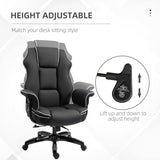 Vinsetto Faux Leather Executive Office Chair, with Contrast Piping - Black/White