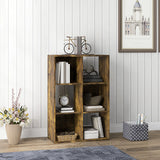 HOMCOM 6-Cube Bookshelf - Rustic Brown