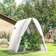 Outsunny Hoop House Greenhouse with Sandbags, Walk-In Tunnel Green House with 2 Doors and Screen Windows, 1.8 x 1.8 x 2m, White