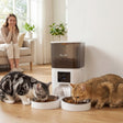 PawHut Automatic Cat Feeder for 2 Cats with HD Camera,2.4G & 5G WiFi Pet Food Dispenser 6L APP Control