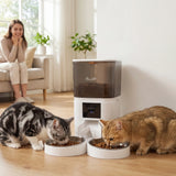 PawHut Automatic Cat Feeder for 2 Cats with HD Camera,2.4G & 5G WiFi Pet Food Dispenser 6L APP Control