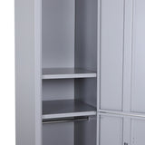 Vinsetto Locker Cabinet Storage Cold Rolled Steel w/ Shelves Vertical Cupboard Grey 38 x 46 x 180 cm