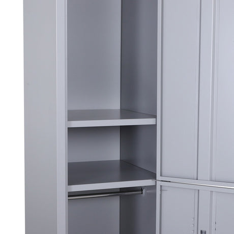 Vinsetto Locker Cabinet Storage Cold Rolled Steel w/ Shelves Vertical Cupboard Grey 38 x 46 x 180 cm