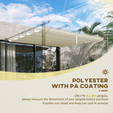 Outsunny Retractable Pergola Cover, 2.55 x 2.5 m Replacement Canopy Fabric for 3 x 3 m Frame, Roof Top Only, Cream White
