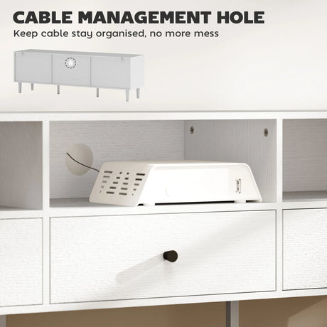 HOMCOM Multi-Storage Minimal TV Stand - White