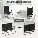Outsunny Four-Piece Metal Garden Sofa Set - Black