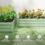 Outsunny Set of Two 100 x 60cm Steel Planter Boxes - Light Green
