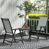 Outsunny Steel Removable Tray Top Garden Table - Black