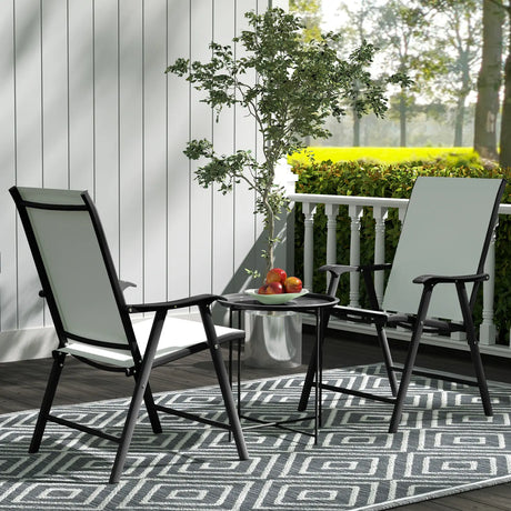 Outsunny Steel Removable Tray Top Garden Table - Black